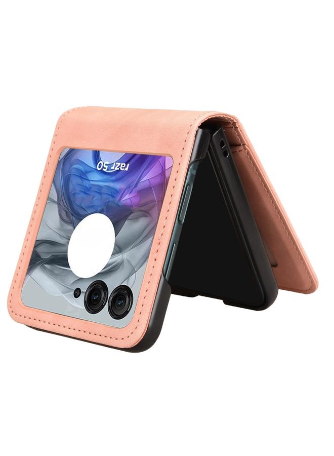 S-TOP Case For Motorola Razr 50 Skin Feel Card Slot Leather Phone Case - Image 5