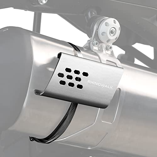 Rhinowalk Motorcycle Exhaust Heat Shield, Universal Motorbike Exhaust Pipe Heat Cover Saddlebag Heat Insulation-Silver - Image 1