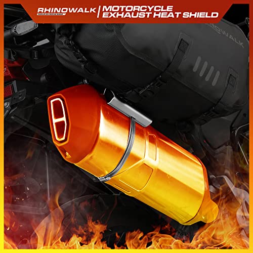 Rhinowalk Motorcycle Exhaust Heat Shield, Universal Motorbike Exhaust Pipe Heat Cover Saddlebag Heat Insulation-Silver - Image 4