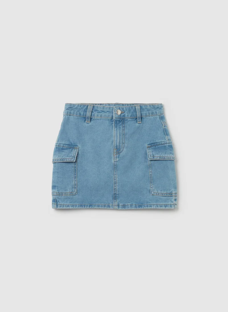 او في اس Denim miniskirt with pockets