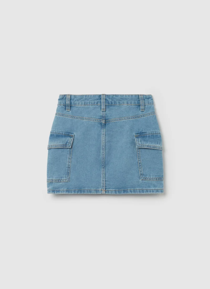 او في اس Denim miniskirt with pockets