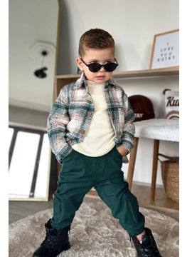 Miniğimin Cicileri My Little Ones Plaid Shirt 3 Piece Baby Boy Set - Green  - Image 4