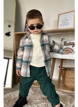 Miniğimin Cicileri My Little Ones Plaid Shirt 3 Piece Baby Boy Set - Green  - Image 3