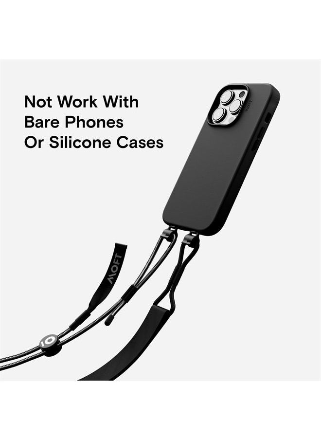 MOFT - Phone Lanyard, Universal Adjustable Detachable Crossbody Long Lanyard with Phone Patch, Compatible with Most Smartphones, Bare Phone, Length up to 150cm, Jet Black - Image 1