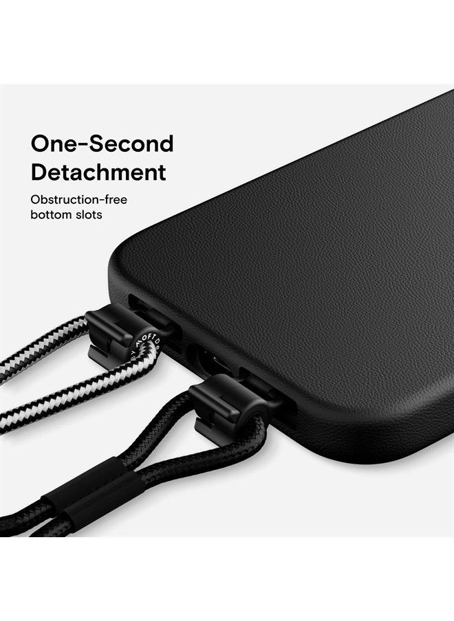 MOFT - Phone Lanyard, Universal Adjustable Detachable Crossbody Long Lanyard with Phone Patch, Compatible with Most Smartphones, Bare Phone, Length up to 150cm, Jet Black - Image 1