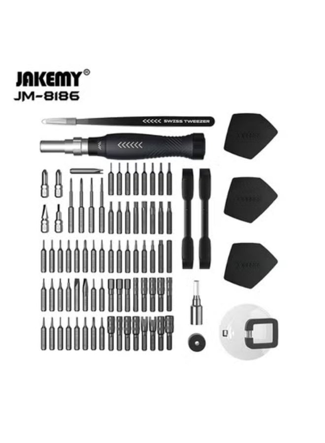JAKEMY JM-8186 Multi-Function Precision Screwdriver Tool Set for Phone and Computer Repair - 83 Pieces, Plastic Handle, Black - Image 3