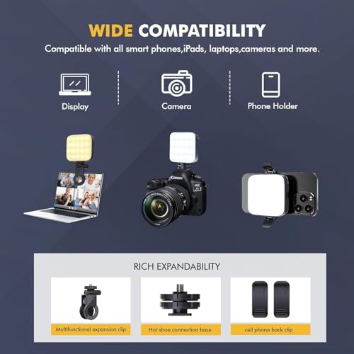 Clefairy LED Rechargeable Selfie Light - Lighting Mode Phone Ring Light Mini Portable Clip on Fill Lights for iPhone, Cell Phone, Laptop, TikTok, Selfie, Video Conference - Image 5