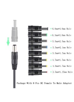 SJet Universal 5V USB to DC 5V Power Cord 5.5 2.1 mm Plug Connector Tip Jack Charging Cable with 8 Connector Tips  - Image 2