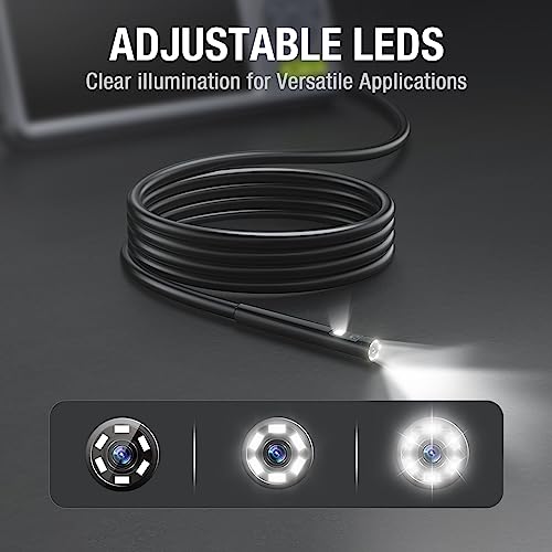 Teslong 5mm Dual Lens Inspection Camera, Teslong Borescope with LED Light, HD Industrial Endoscope, 5" IPS Screen, Waterproof Video Scope Camera, Flexible Cable for Home/Automotive/Pipe/Car/Wall(16.5FT) - Image 5