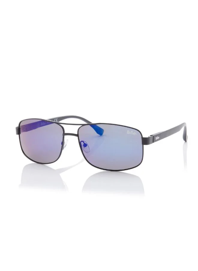 Lee Cooper Polarized Sunglasses Black Frame Blue Mirror Mirror Lens 64mm  - LC1203C03