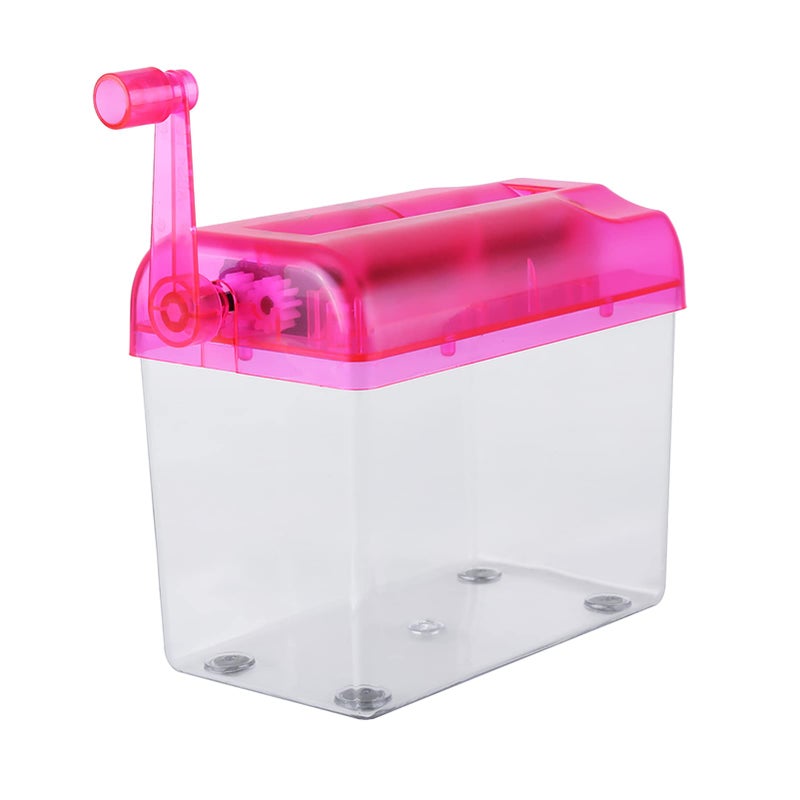 Pink Manual Paper Shredder Portable A6 Mini Hand Crank For Office Home School With Anti Slip Pads - Image 2