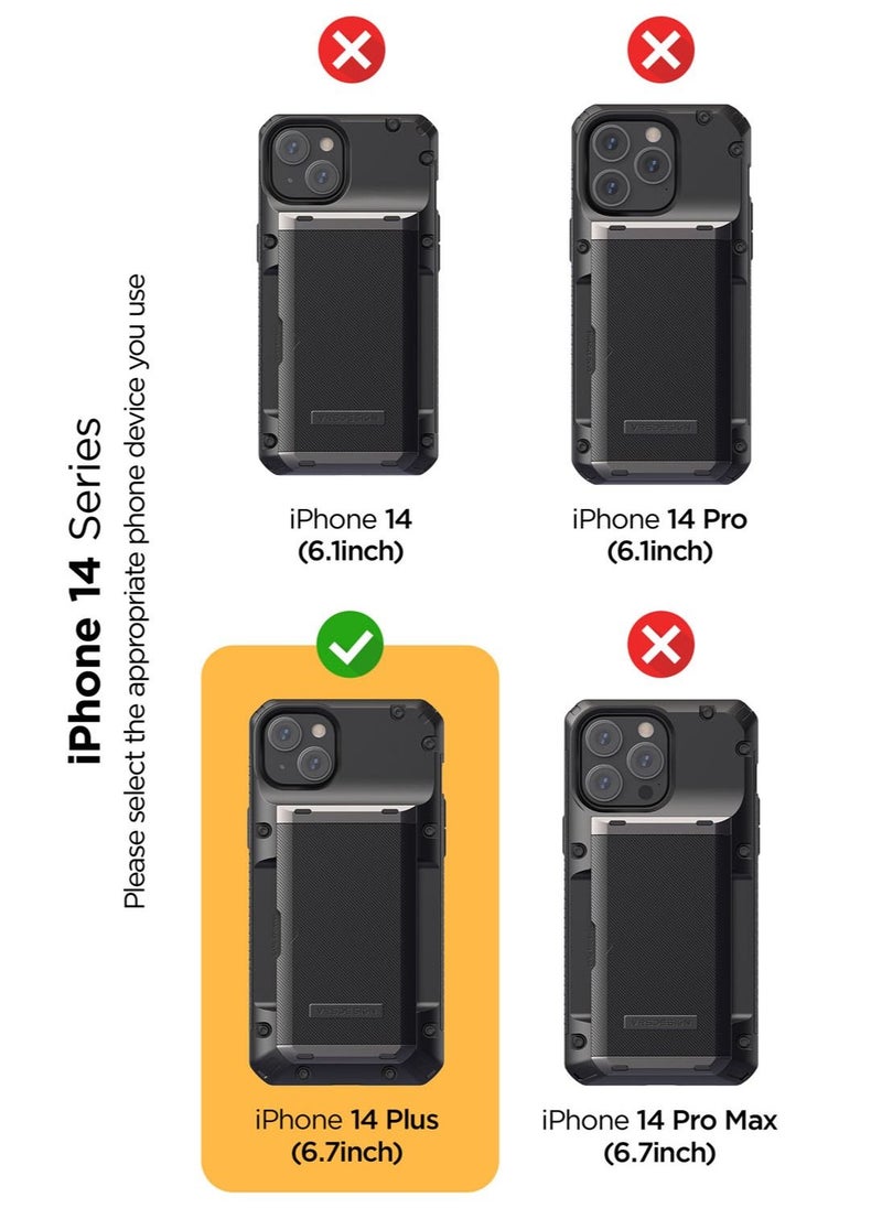 VRS Design - Damda Glide Pro iPhone 14 Plus Case Cover Wallet with Semi Automatic Credit Card Holder Slot (3-4 Cards) - Black Groove - Image 1