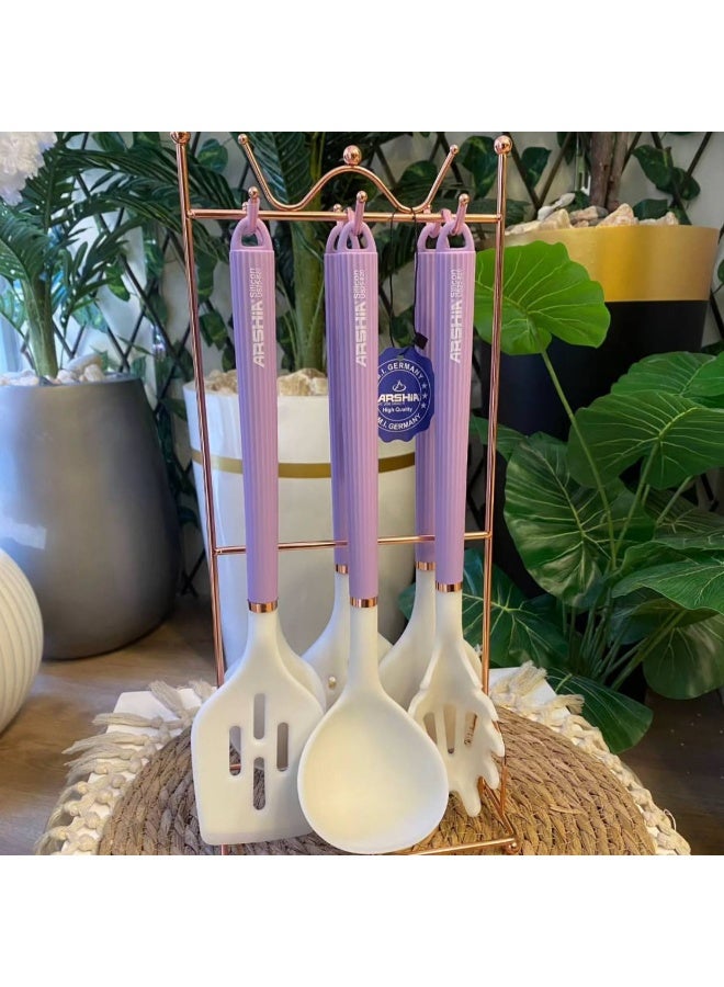 stainless steel silicone serving set