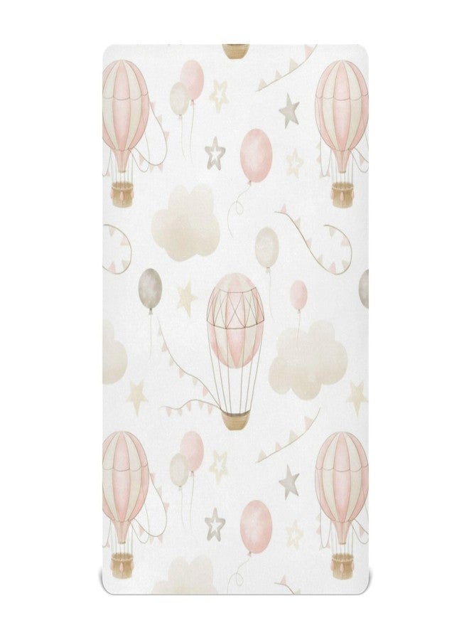 Kigai Hot Air Balloon Clouds Crib Sheet for Boys and Girls Jersey Knit Fitted Crib Sheet Cozy Soft Breathable Baby Crib Sheet Standard Baby Sheet and Toddler Bed Sheet, 28 x 52 in - Image 1