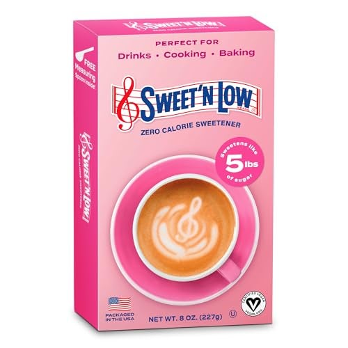 SWEET'N LOW محلي سويت إن لو زيرو كالوري بالجملة، علبة 8 أونصات، بديل السكر المجروش للخبز، القهوة، الشاي والمزيد، كوشير وخالي من الغلوتين، مؤشر جلايسيمي منخفض - Image 1