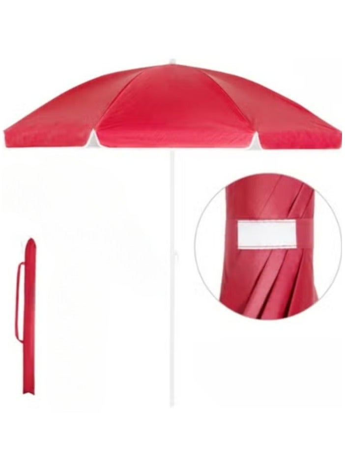 REBENUO umbrella Beach Portable Beach Umbrella with Inner Silver Coating and UV Protection Strip for Travel, Sun and Outdoor Activities - Beach Umbrella 180 cm tall - Image 1