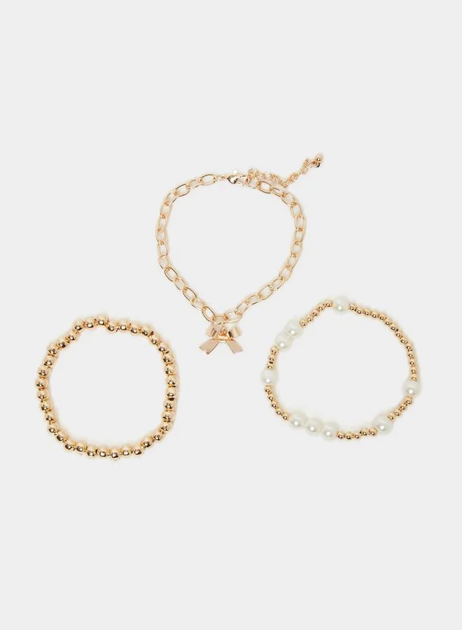 Styli Set of 3 - Gold Beaded Bracelet