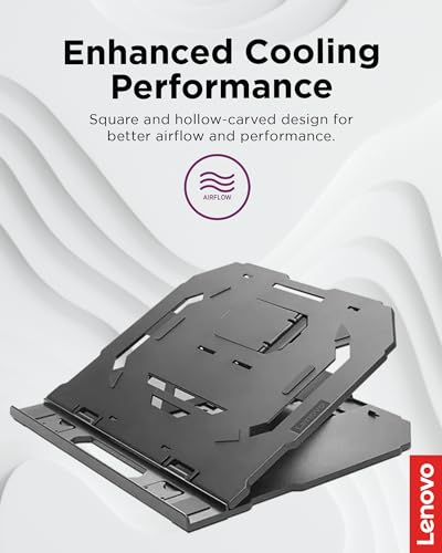 Lenovo 2-in-1 Laptop Stand - Adjustable, Portable, Foldable, Ergonomic, Non-Slip, Compatible with Laptops up to 15" and Cell Phones, Ideal for Travel - Image 3