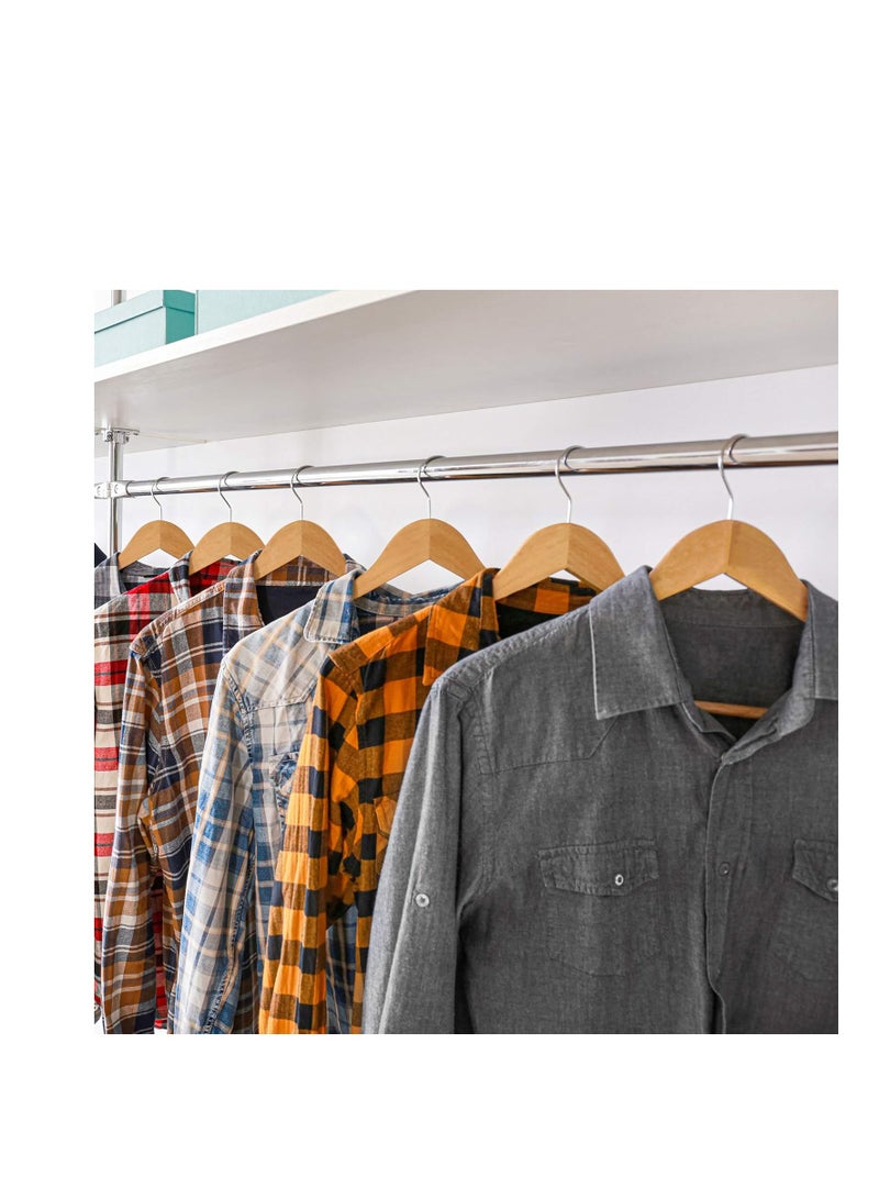 Wooden Hangers 10 Pack Coat Hanger Wood Hangers Premium Suit Hangers for Men Women Heavy Duty Hangers Pants Hanger Set  with 360° Rotatable Hook & Shoulder Grooves  - Image 3