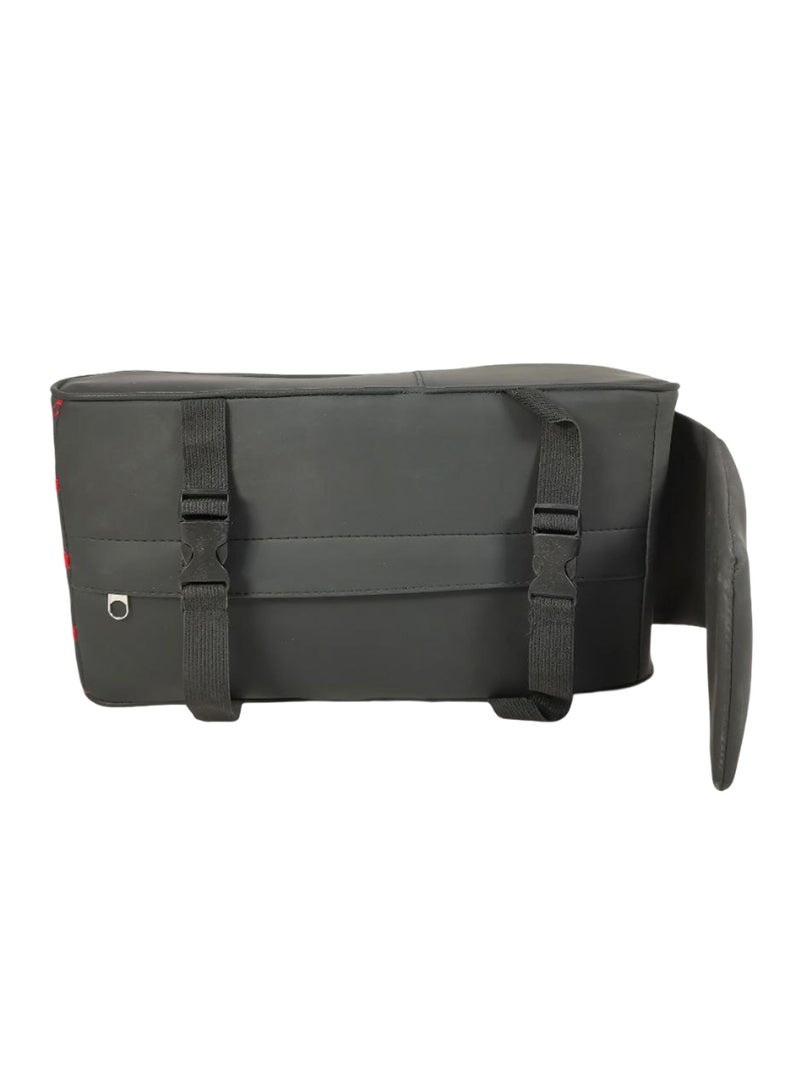 MOB Car Handrail Armrest Pad Black & Red – Memory Foam Cushion with PU Leather Cover, Non-Slip Straps, Waterproof, Durable, and Comfortable Center Console Armrest Support - Image 3