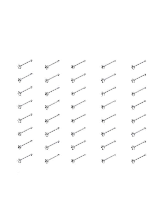 Julia Store Hypoallergenic Stainless Steel Nose Studs for Women Men Sparkly CZ Small Nose Studs Rings Piercing Body Jewelry - Image 1