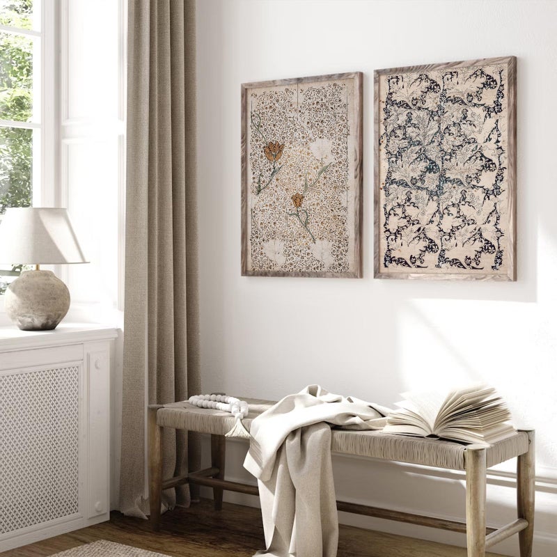 Joocrise Vintage Botanical Wall Art Prints Set of 2 Antique Sketch Wall Art Decor Neutral Flower Canvas Wall Art Floral Pictures Farmhouse Painting Vintage Floral Artwork for Room Bedroom 12x16 Inch Unframed - Image 5