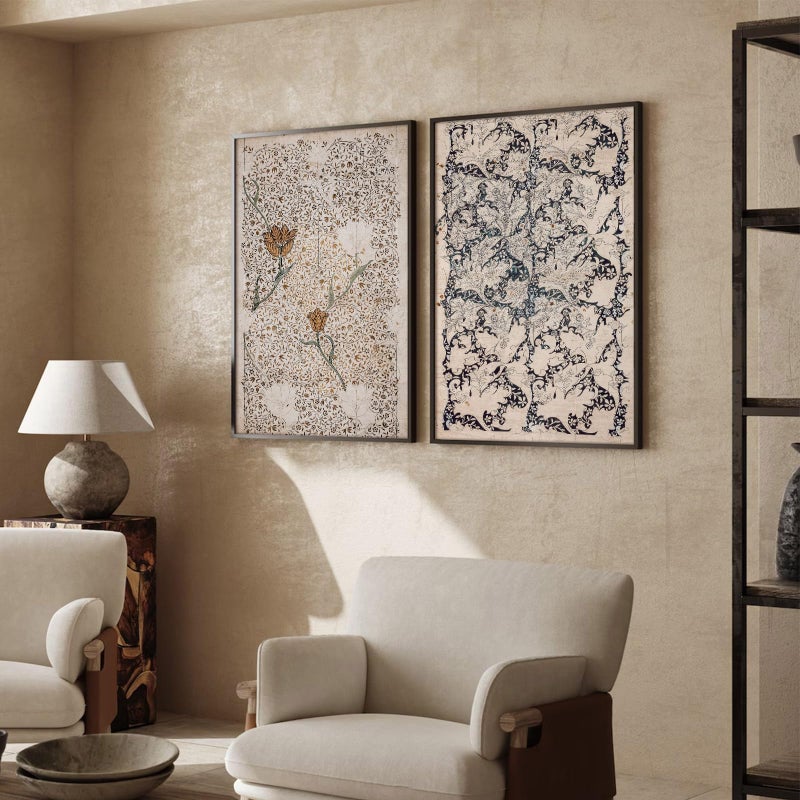Joocrise Vintage Botanical Wall Art Prints Set of 2 Antique Sketch Wall Art Decor Neutral Flower Canvas Wall Art Floral Pictures Farmhouse Painting Vintage Floral Artwork for Room Bedroom 12x16 Inch Unframed - Image 3