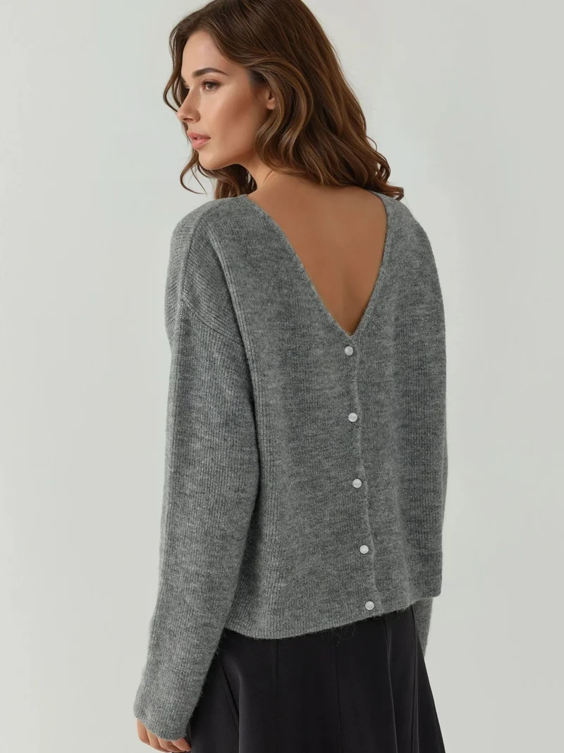 زوبعة Ultra Soft V-neck Buttoned Dual-use Cardigan