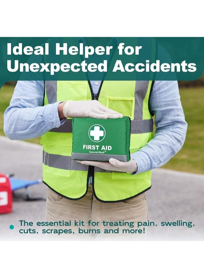 General Medi 210 Piece First Aid Kit- Emergency kit - Reflective Design - Includes Ice(Cold) Pack, Moleskin Pad and Emergency Blanket for Travel, Home, Office, Car, Workplace & Outdoor - Image 5