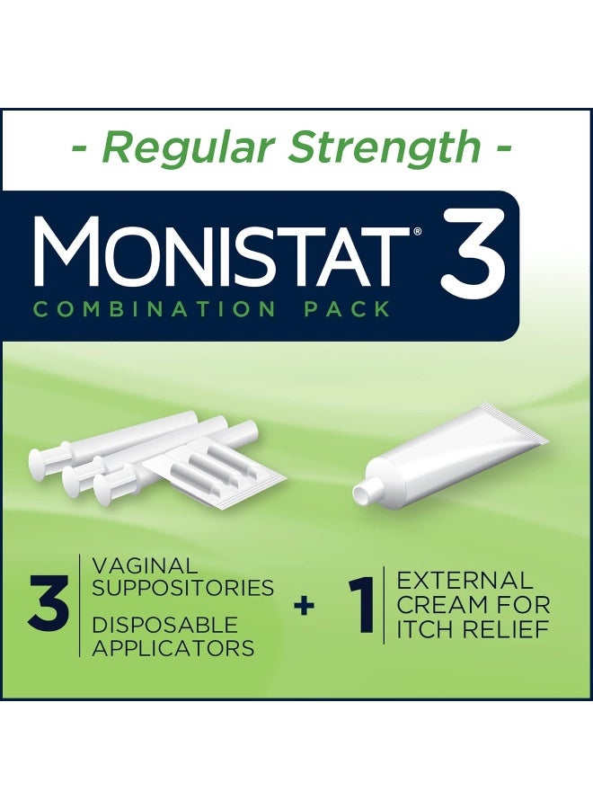 Monistat 3-Day Yeast Infection Treatment Suppositories + Itch Relief Cream, 7 Piece Set - Image 4