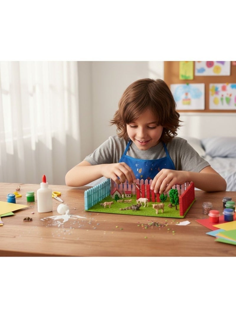 Genaric Craft Wooden Fences 3-Pack Assorted- 90cm x 7cm Multi-Color Miniature Picket Fences for DIY Art, Fairy Gardens, School Projects, and Home Decor Crafts - Image 1