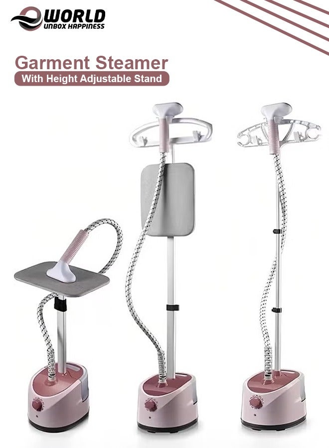 Eworld Professional Standing Garment Steamer with Integrated Ironing Board – Adjustable Height, Powerful Wrinkle Removal, Safe on All Fabrics, Perfect for Home, Bedroom & Office - Image 1