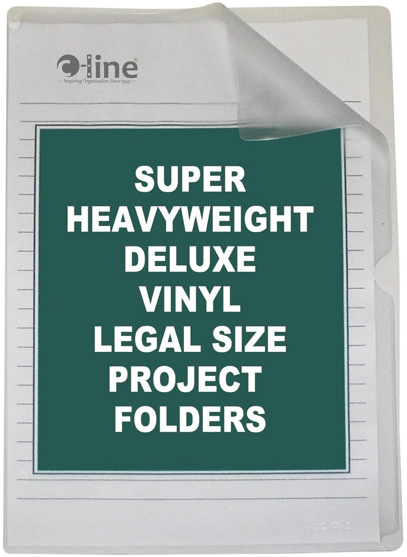 C-Line C-Line Deluxe Super Heavyweight Non-Glare Vinyl Project Folders, Legal Size, Clear, 50 per Box (62139)  - Image 1