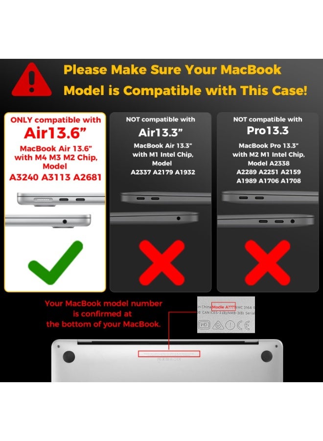 Case Compatible for New MacBook Air 13.6 inch 2025 2024 2022 Release,M4 A3240 M3 A3113 M2 A2681 Touch ID,M2 M3 M4 Air 13" Laptop Protective Plastic Hard Shell Cover, Smooth Shiny, Crystal Clear - Image 4