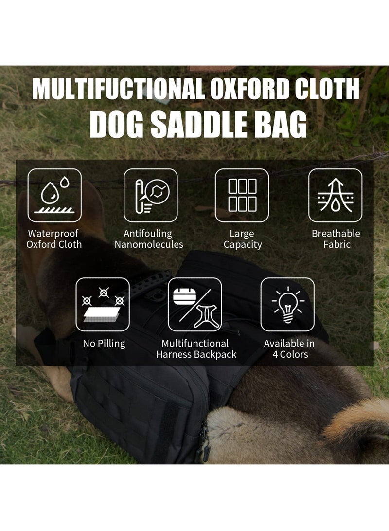 NIBEMINENT Dog Backpack for Medium and Large Dogs, Outdoor Travel, Camping, Hiking Saddle Bag Rucksack with Side Pockets Adjustable Strap  - Image 2