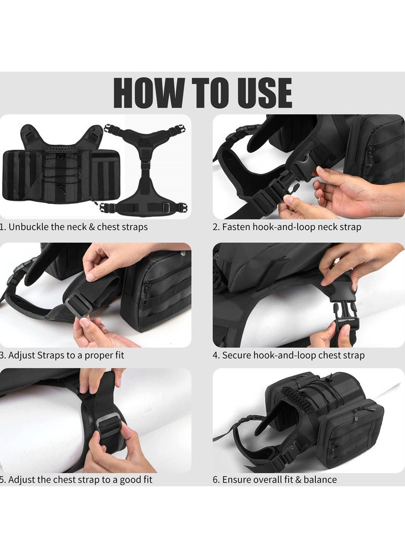NIBEMINENT Dog Backpack for Medium and Large Dogs, Outdoor Travel, Camping, Hiking Saddle Bag Rucksack with Side Pockets Adjustable Strap  - Image 5