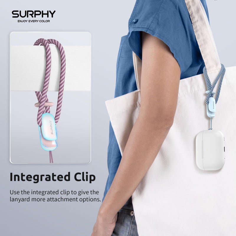 SURPHY 3 Pack Phone Wrist Strap with CellPhone Tether Tab, Cellphone Lanyard, Phone Strap with 2-Color Braided, Wrist Lanyard (Cloud Blue & Lilac & Pink) - Image 4