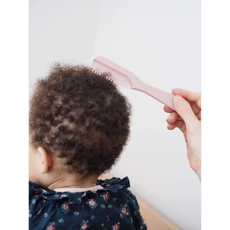 Baba Beaba Brush & Comb Set - Baby Grooming Kit with Soft Bristle, Ergonomic Handles, Easy Grip, For Infants to Toddlers, Old Pink, 0m+ - Image 5