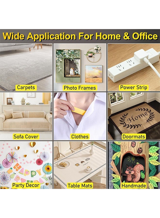 إم إكس إن قطعتان من شريط لاصق مزدوج الجوانب متعدد الأغراض من القماش اللاصق، شريط سجاد مزدوج العصا مع شبكة من الألياف الزجاجية لممسحات الأرجل الخشبية والزجاج والبلاستيك - Image 5