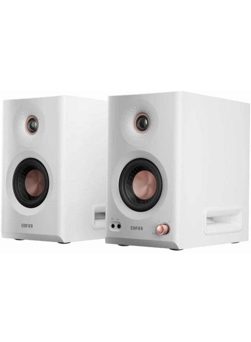 Edifier MR5 Tri-Amped Powered Studio Monitor Speakers, 110W RMS, 3-Way Active Crossover, Hi-Res Audio, Bluetooth 6.0, Room Acoustic Compensation, XLR/TRS/RCA/AUX Inputs White - Image 1