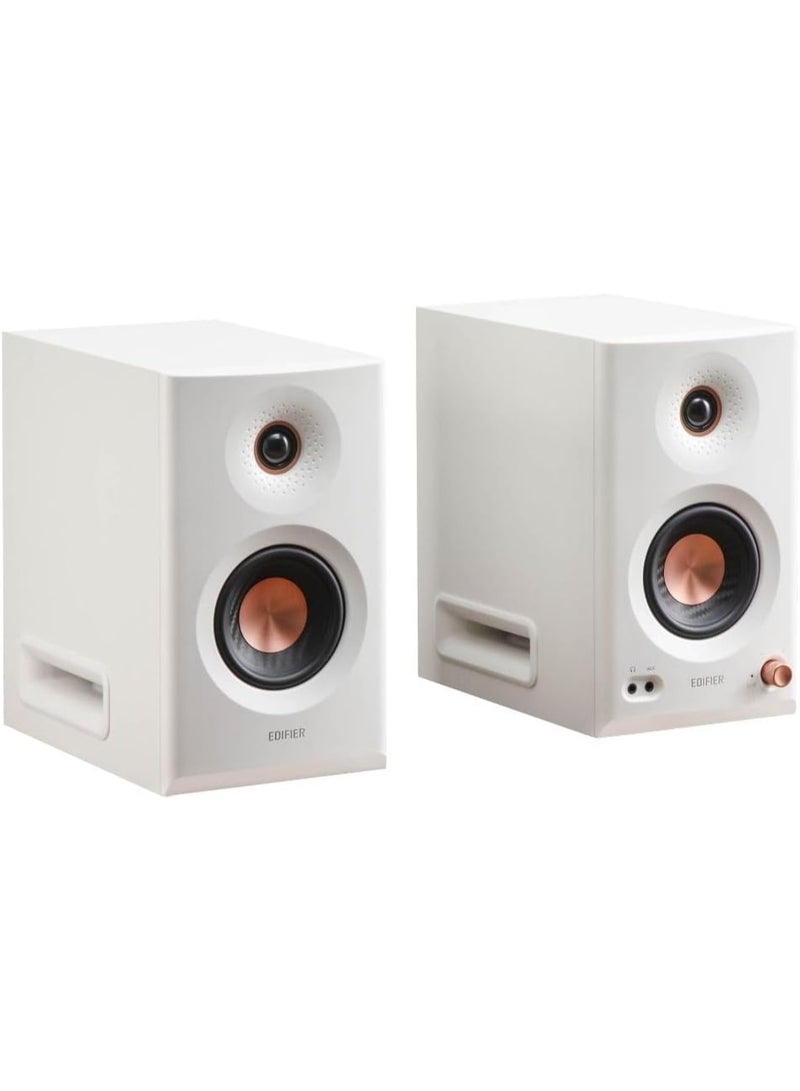 Edifier MR5 Tri-Amped Powered Studio Monitor Speakers, 110W RMS, 3-Way Active Crossover, Hi-Res Audio, Bluetooth 6.0, Room Acoustic Compensation, XLR/TRS/RCA/AUX Inputs White - Image 3
