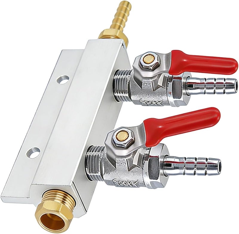 Efficient Metal CO2 Regulator Splitter Suitable with Various and Sodas Systems Beverage Dispenser Accessory Home Brewing Supplies - Image 1