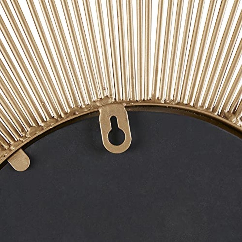 Wall Décor Fiore Metal Sunburst Mirror For Living Room - Home Accent, Ready To Hang Bedroom Decoration, 14.5" Diameter, Gold - Image 4