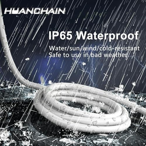 HUANCHAIN 13A 1625W 125V 16AWG 3 FT 16 Gauge White Indoor Outdoor Extension Cord Waterproof, Flexible Cold Weather 3 Prong Electric Cord Outside,SJTW, ETL Listed - Image 3