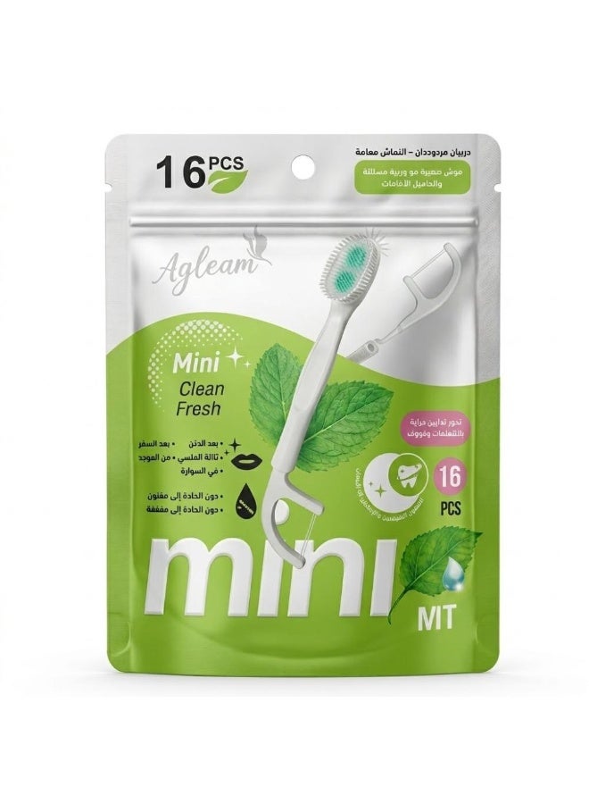 Agleam Mini Clean Fresh Disposable Toothbrush - 16pcs - Image 1
