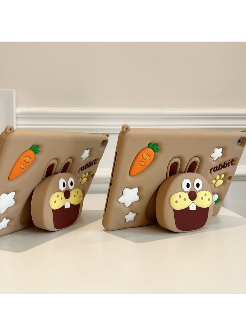 عام غطاء لجهاز iPad الجيل التاسع/الثامن/السابع، مقاس 10.2 بوصة، للأطفال، تصميم كيوت كاواي 3D، ناعم على شكل كرتوني، مناسب للبنات والأولاد، مزود بقاعدة - Image 5