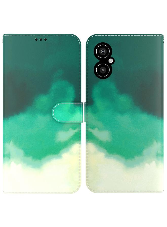 Case For Xiaomi Poco M4 5G Watercolor Pattern Flip Leather Phone Case