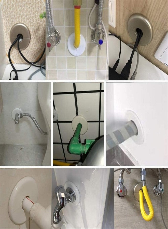 shenghang 2 pcs Wall Split Flange Self-Adhesive tape Round Escutcheon Various pipes Plate Cover for Water Pipe Faucet Decoration Accessories (16mm/0.65in) - Image 5