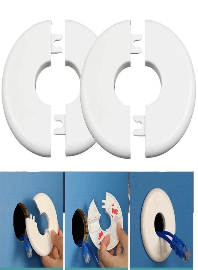 shenghang 2 pcs Wall Split Flange Self-Adhesive tape Round Escutcheon Various pipes Plate Cover for Water Pipe Faucet Decoration Accessories (16mm/0.65in) - Image 3