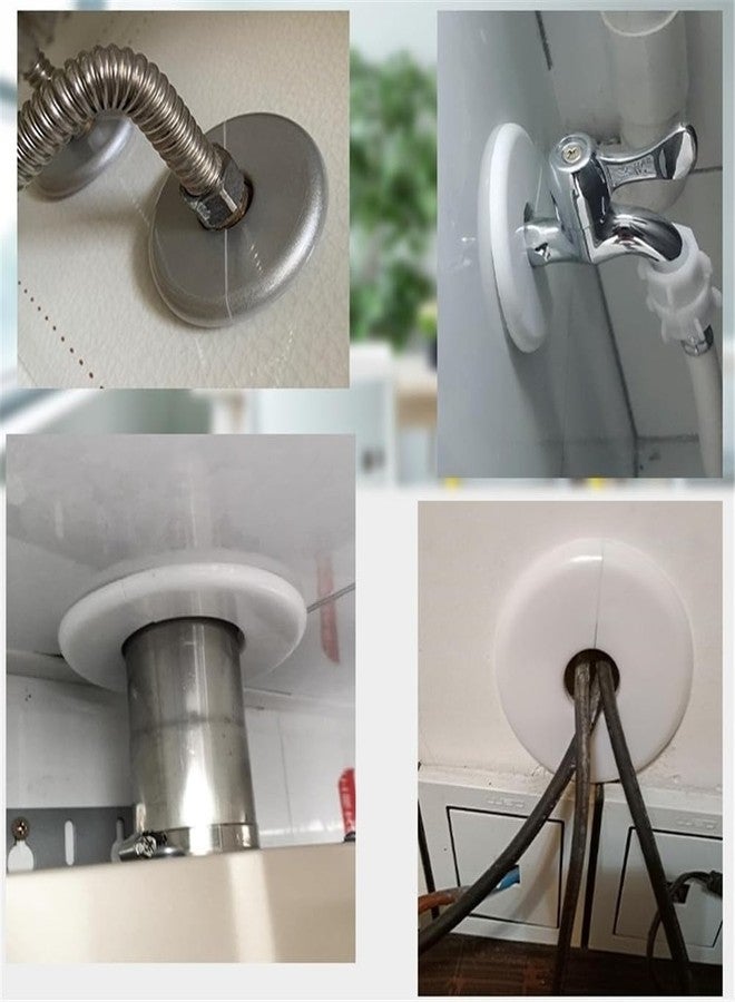 shenghang 2 pcs Wall Split Flange Self-Adhesive tape Round Escutcheon Various pipes Plate Cover for Water Pipe Faucet Decoration Accessories (16mm/0.65in) - Image 4